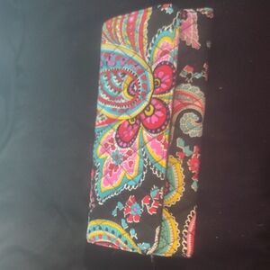 Vera Bradley Black and Pink Floral Clutch